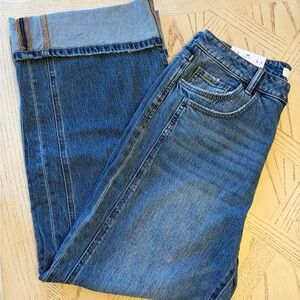 Vervet Kris Baggy Wide Leg Jeans NWT /Cuffed / Medium Wash / Boutique / Trendy
